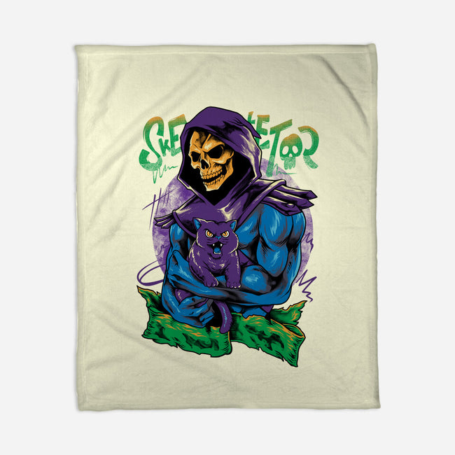 Skull Love Cat-None-Fleece-Blanket-spoilerinc