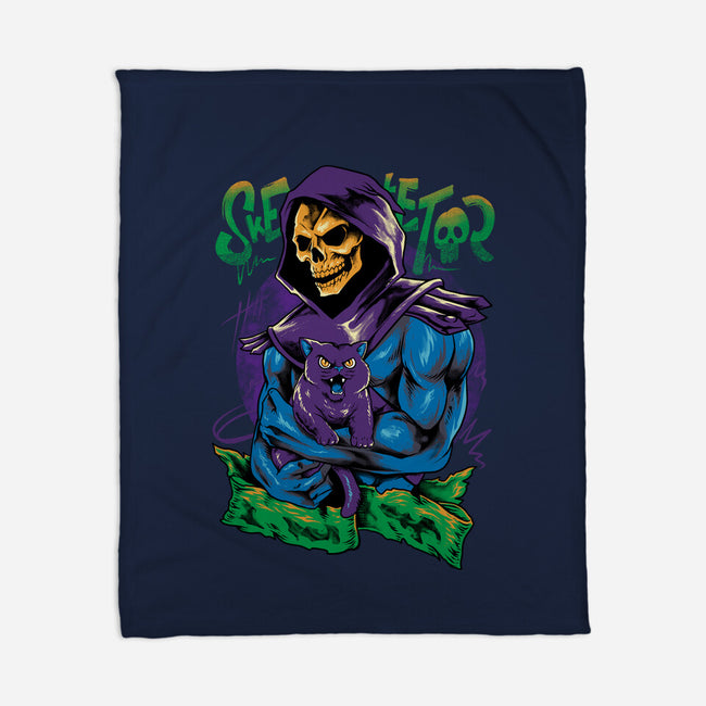 Skull Love Cat-None-Fleece-Blanket-spoilerinc