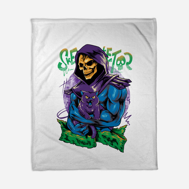 Skull Love Cat-None-Fleece-Blanket-spoilerinc