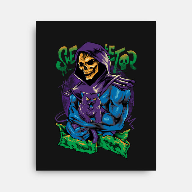 Skull Love Cat-None-Stretched-Canvas-spoilerinc