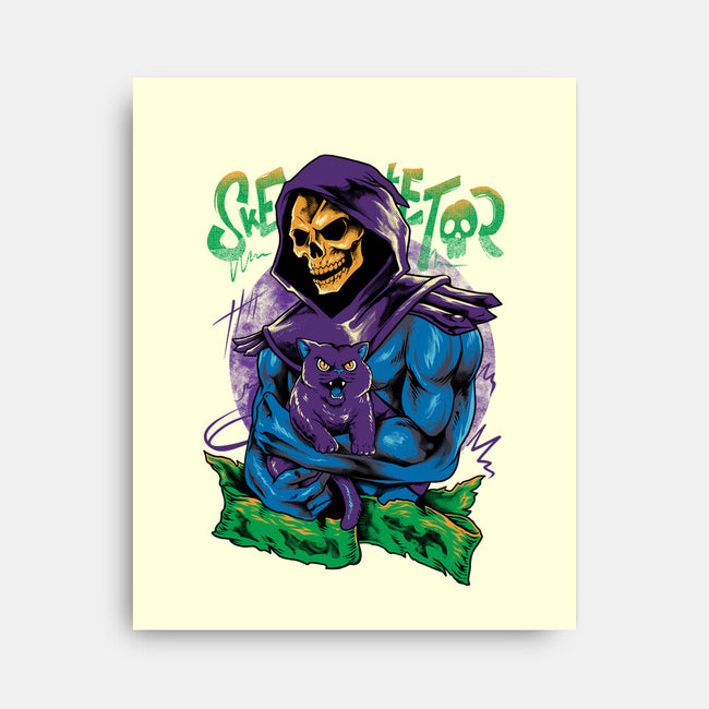 Skull Love Cat-None-Stretched-Canvas-spoilerinc