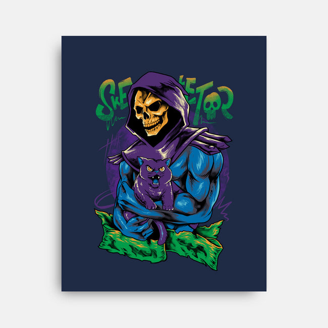 Skull Love Cat-None-Stretched-Canvas-spoilerinc