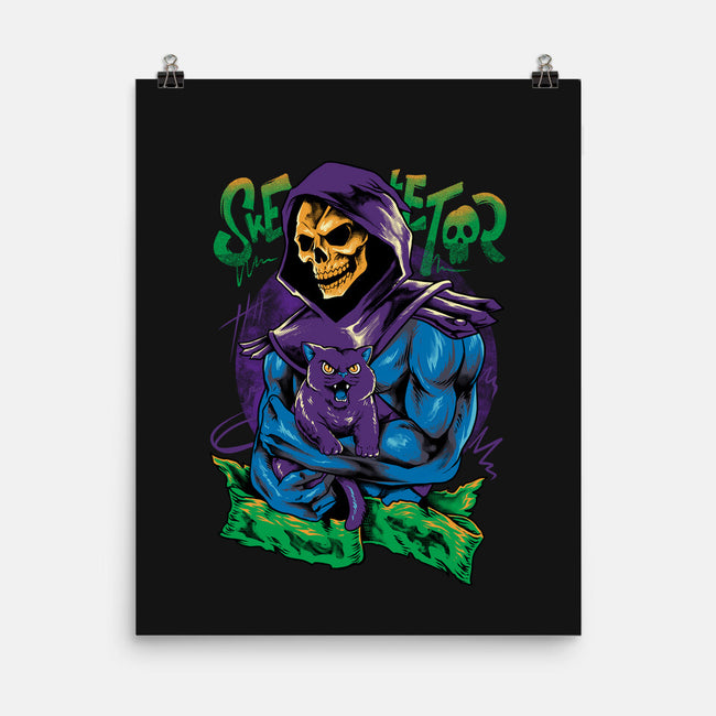 Skull Love Cat-None-Matte-Poster-spoilerinc