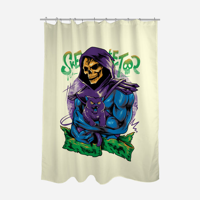 Skull Love Cat-None-Polyester-Shower Curtain-spoilerinc