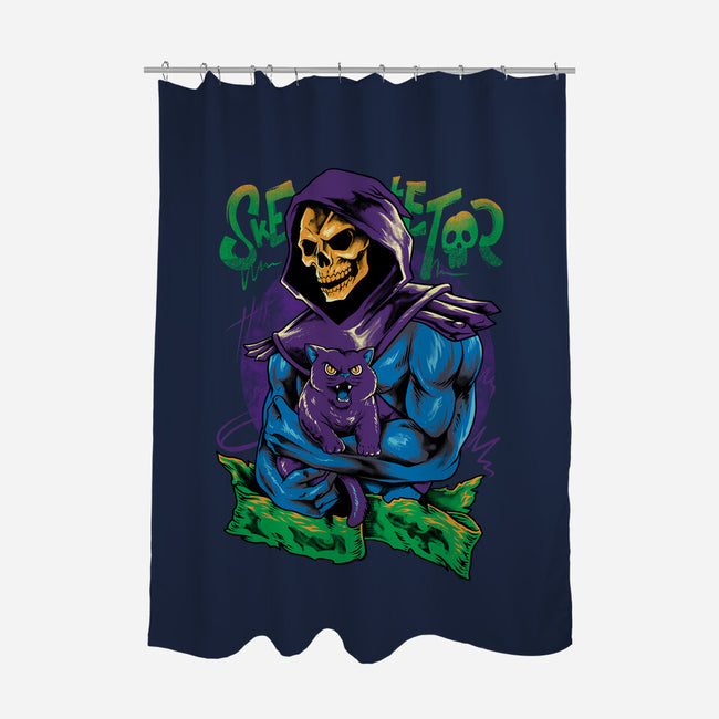 Skull Love Cat-None-Polyester-Shower Curtain-spoilerinc