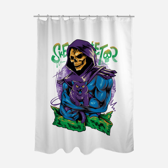 Skull Love Cat-None-Polyester-Shower Curtain-spoilerinc