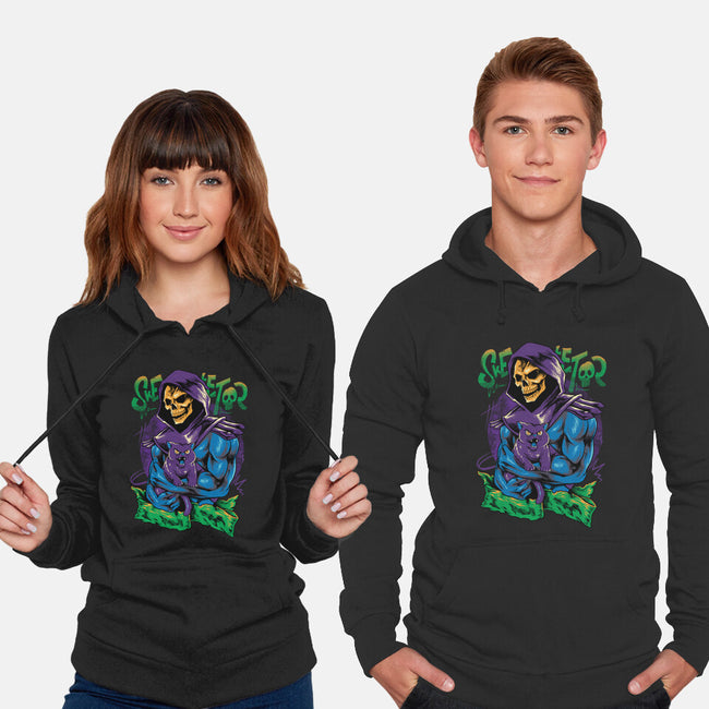Skull Love Cat-Unisex-Pullover-Sweatshirt-spoilerinc