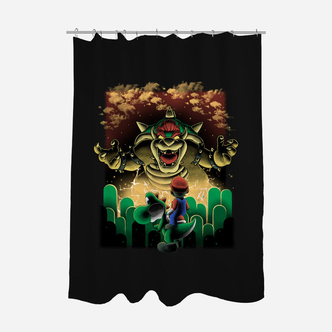 Final Boss Rampage-None-Polyester-Shower Curtain-Astrobot Invention