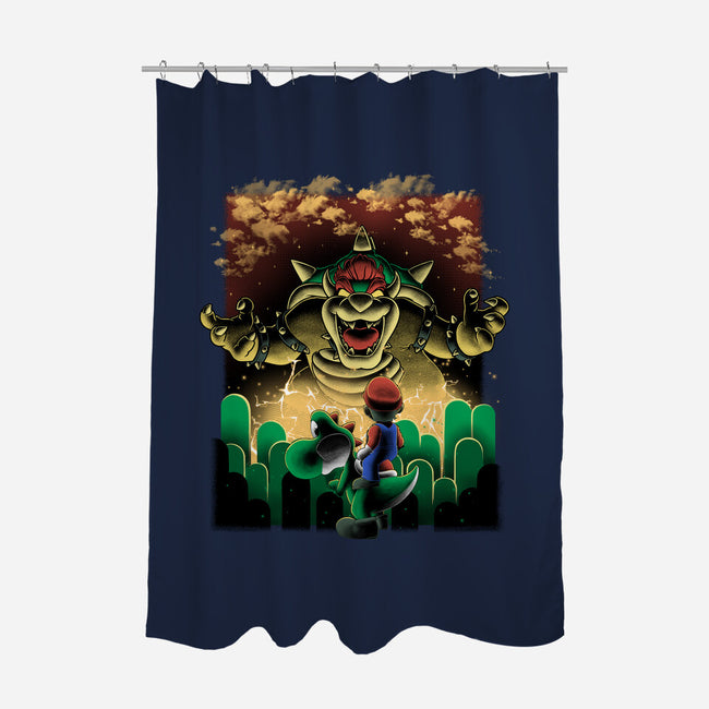 Final Boss Rampage-None-Polyester-Shower Curtain-Astrobot Invention