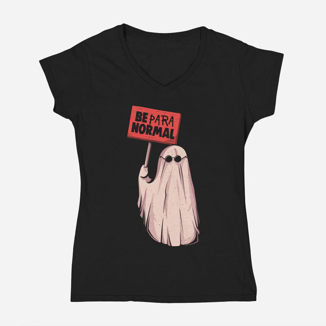Be Paranormal-Womens-V-Neck-Tee-eduely