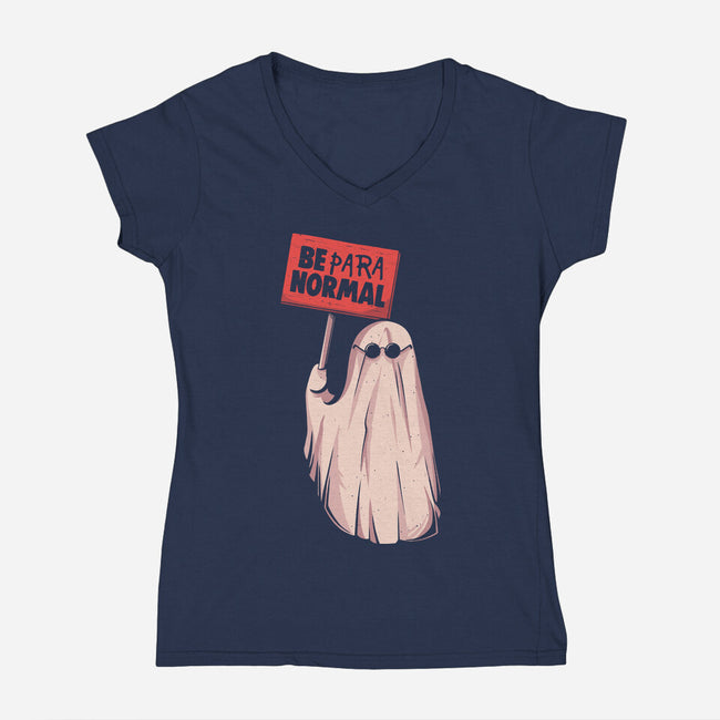 Be Paranormal-Womens-V-Neck-Tee-eduely