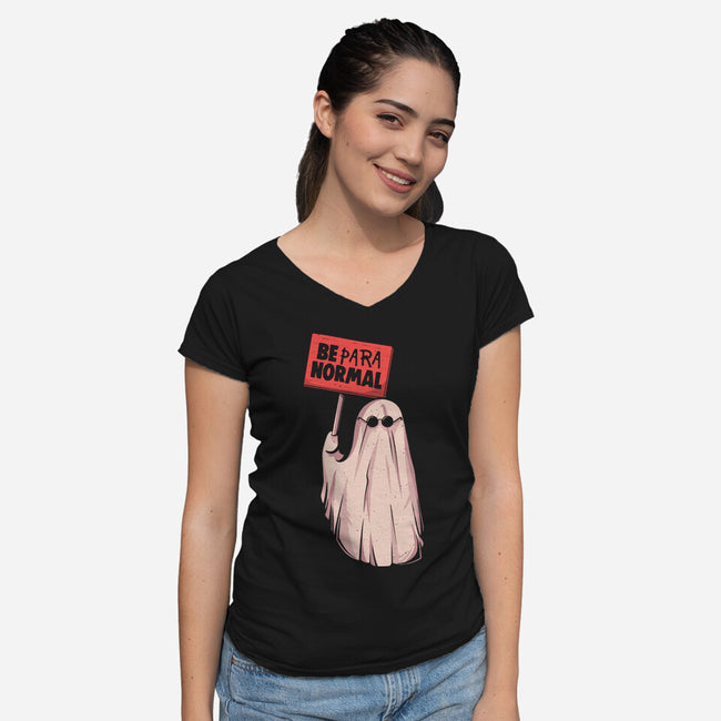 Be Paranormal-Womens-V-Neck-Tee-eduely