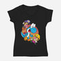 Dino Crysis-Womens-V-Neck-Tee-Bernard Gumz