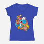 Dino Crysis-Womens-V-Neck-Tee-Bernard Gumz