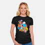 Dino Crysis-Womens-Fitted-Tee-Bernard Gumz