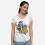 Dino Crysis-Womens-V-Neck-Tee-Bernard Gumz