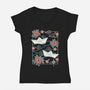 Origami Boat-Womens-V-Neck-Tee-NemiMakeit