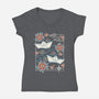 Origami Boat-Womens-V-Neck-Tee-NemiMakeit
