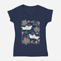 Origami Boat-Womens-V-Neck-Tee-NemiMakeit