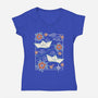 Origami Boat-Womens-V-Neck-Tee-NemiMakeit