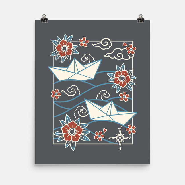 Origami Boat-None-Matte-Poster-NemiMakeit