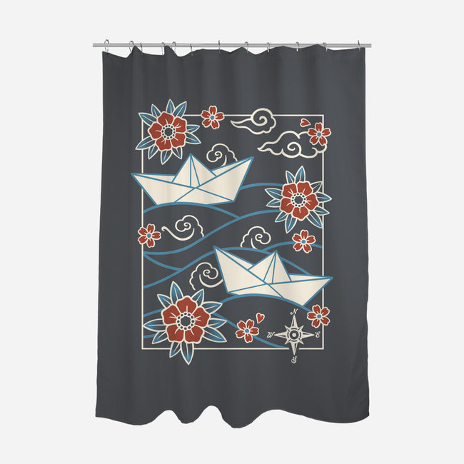 Origami Boat-None-Polyester-Shower Curtain-NemiMakeit
