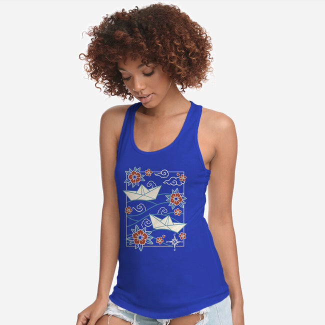 Origami Boat-Womens-Racerback-Tank-NemiMakeit