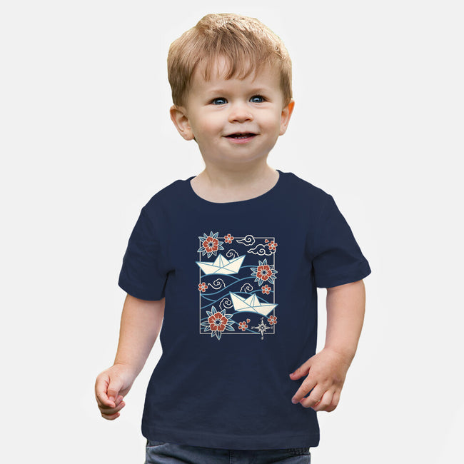 Origami Boat-Baby-Basic-Tee-NemiMakeit