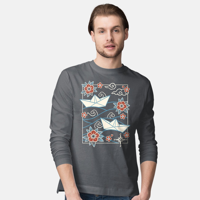 Origami Boat-Mens-Long Sleeved-Tee-NemiMakeit