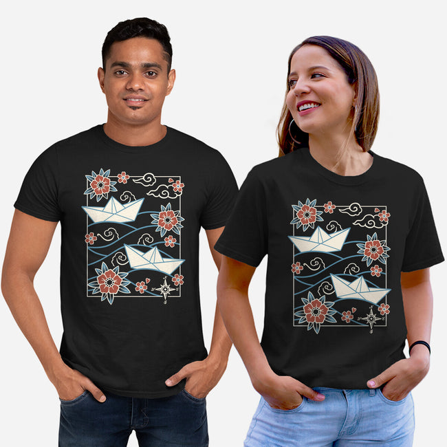 Origami Boat-Unisex-Basic-Tee-NemiMakeit