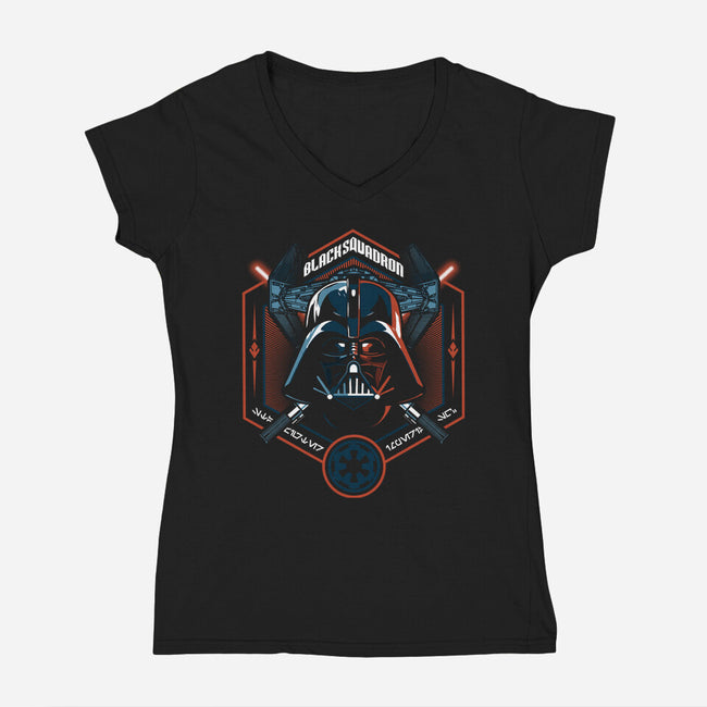 The Black Squadron-Womens-V-Neck-Tee-Arinesart