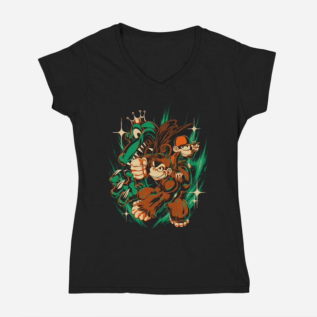 With A Punch Like That-Womens-V-Neck-Tee-Estudio Horta