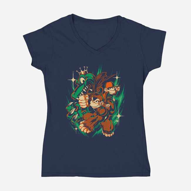 With A Punch Like That-Womens-V-Neck-Tee-Estudio Horta