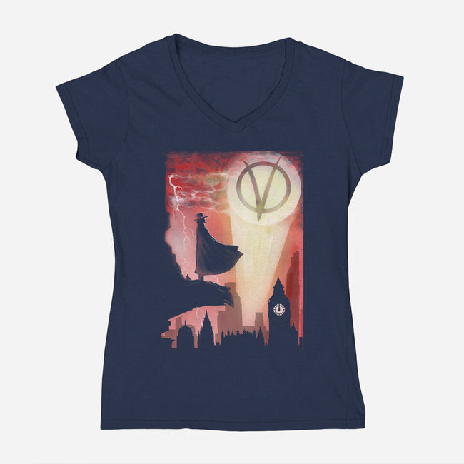 The Anarchy Knight-Womens-V-Neck-Tee-zascanauta