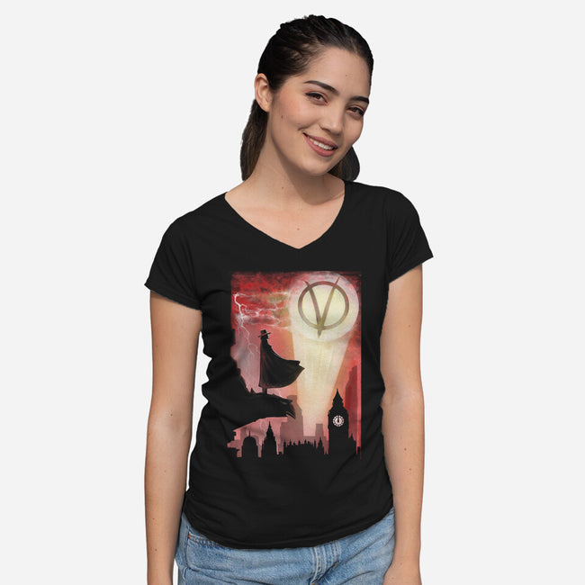 The Anarchy Knight-Womens-V-Neck-Tee-zascanauta