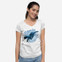 Expensive Petroleum-Womens-V-Neck-Tee-glitchygorilla