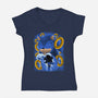 Classic Blue Hedgehog-Womens-V-Neck-Tee-rmatix