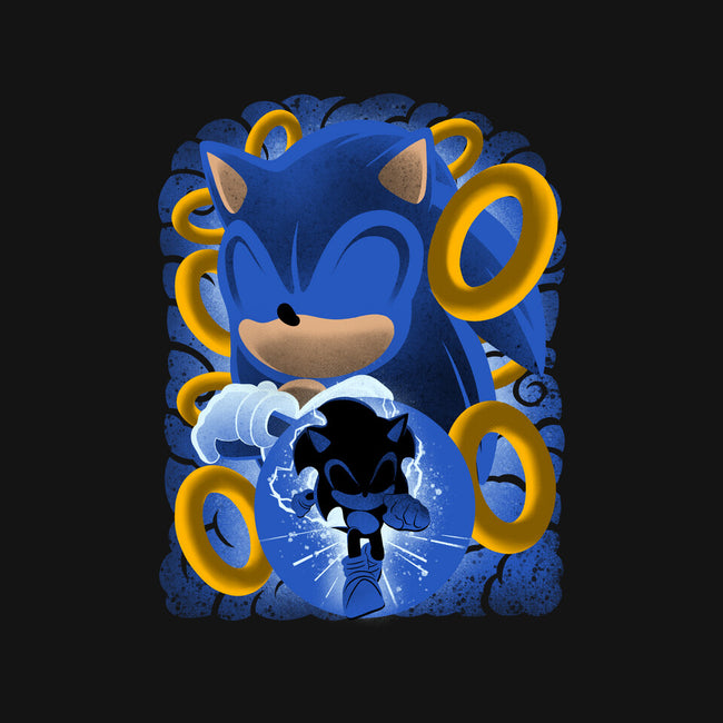Classic Blue Hedgehog-None-Stretched-Canvas-rmatix
