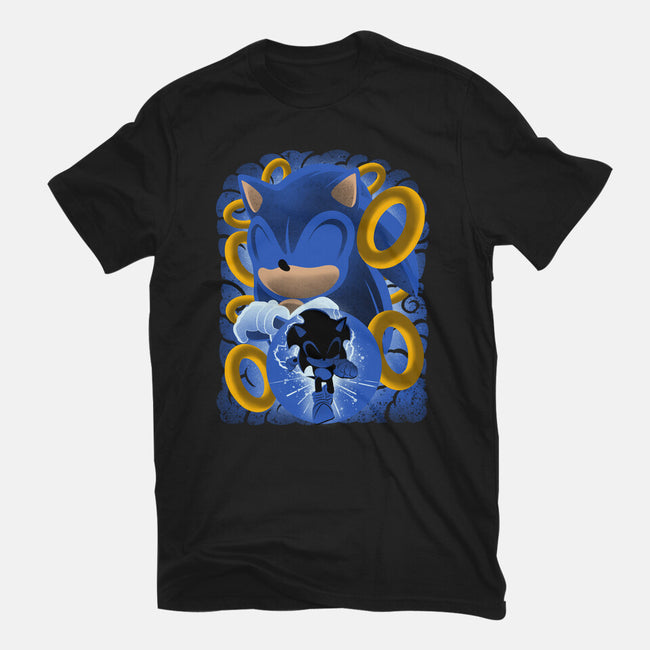 Classic Blue Hedgehog-Womens-Fitted-Tee-rmatix