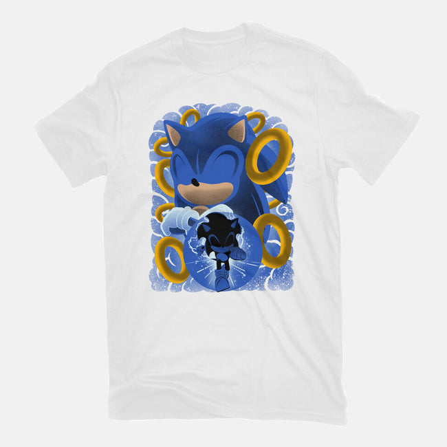 Classic Blue Hedgehog-Womens-Fitted-Tee-rmatix
