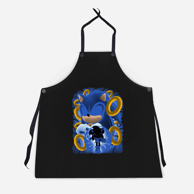 Classic Blue Hedgehog-Unisex-Kitchen-Apron-rmatix