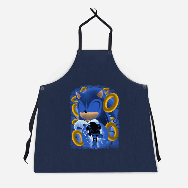 Classic Blue Hedgehog-Unisex-Kitchen-Apron-rmatix