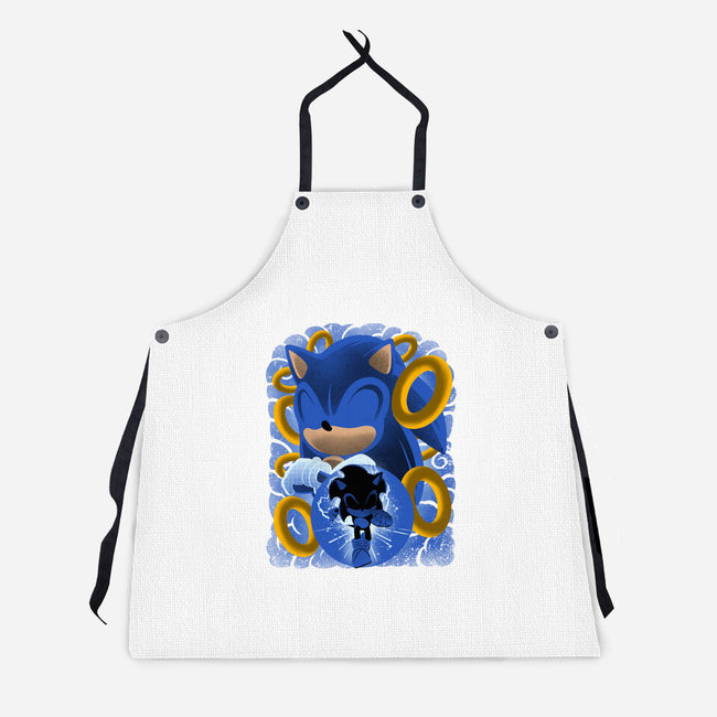 Classic Blue Hedgehog-Unisex-Kitchen-Apron-rmatix