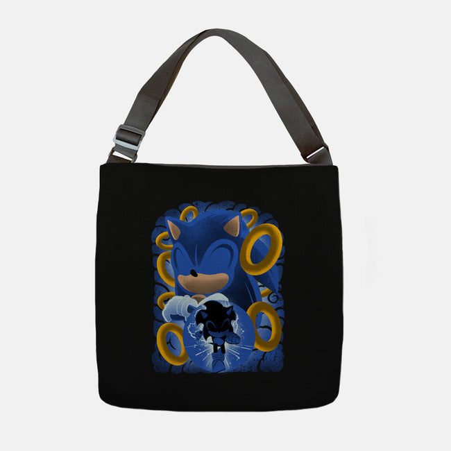 Classic Blue Hedgehog-None-Adjustable Tote-Bag-rmatix