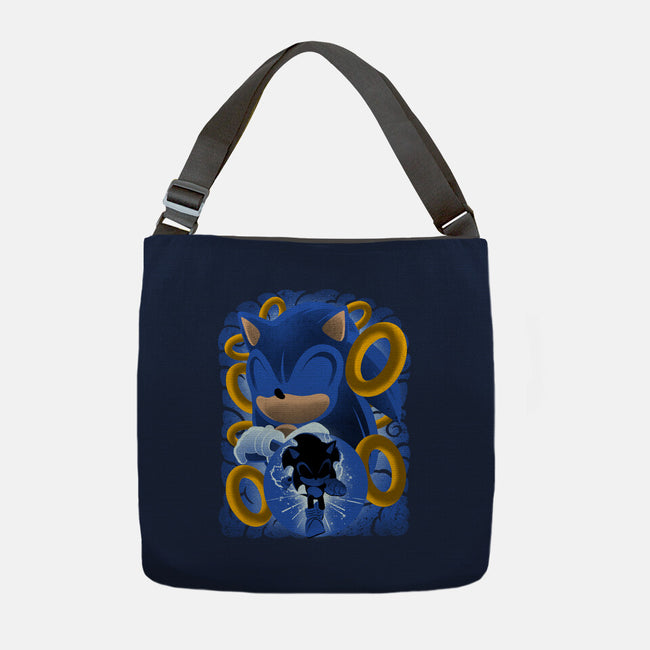 Classic Blue Hedgehog-None-Adjustable Tote-Bag-rmatix