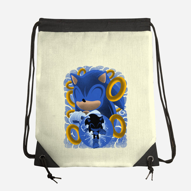 Classic Blue Hedgehog-None-Drawstring-Bag-rmatix