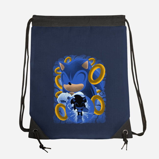 Classic Blue Hedgehog-None-Drawstring-Bag-rmatix