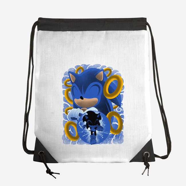 Classic Blue Hedgehog-None-Drawstring-Bag-rmatix