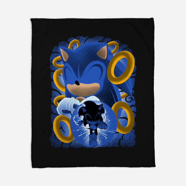 Classic Blue Hedgehog-None-Fleece-Blanket-rmatix