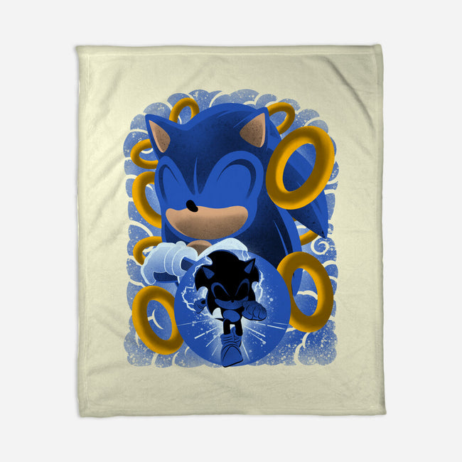 Classic Blue Hedgehog-None-Fleece-Blanket-rmatix